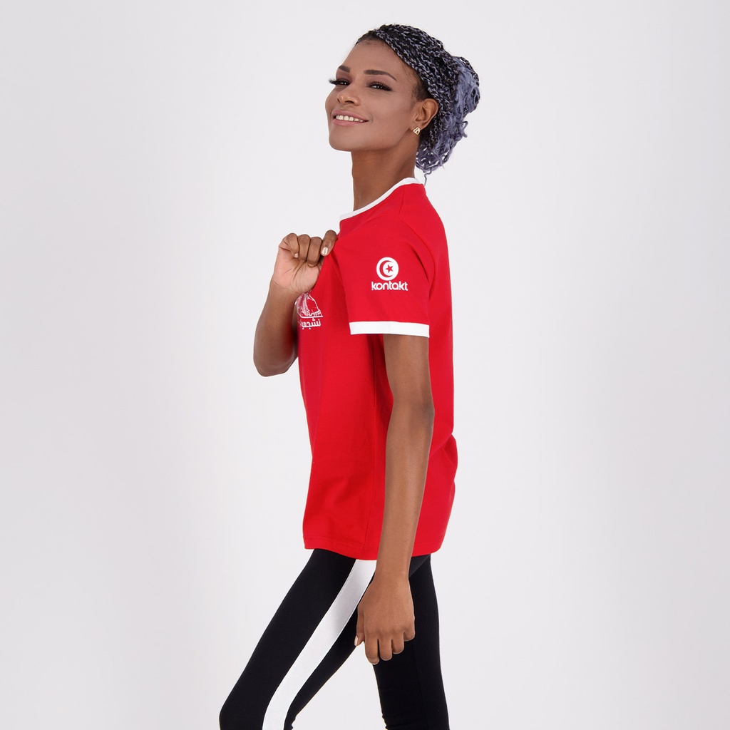 T-shirt unisexe manches courtes نشجعو النسور بالقلب و المريول