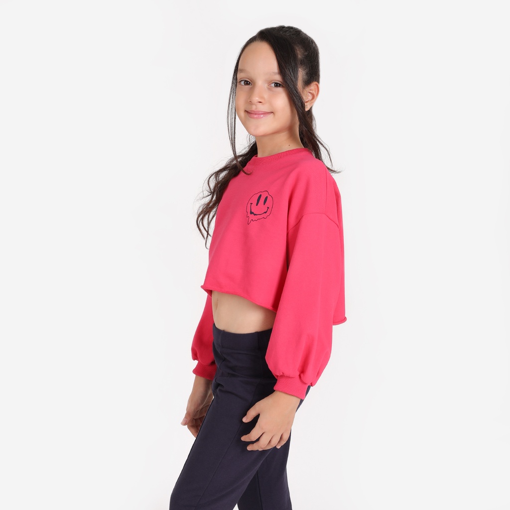 Sweat crop fille SMILEY
