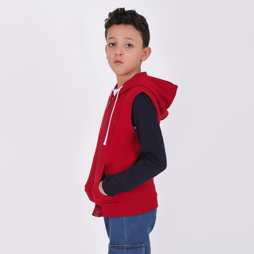 Hoodie zippé garçon sans manches