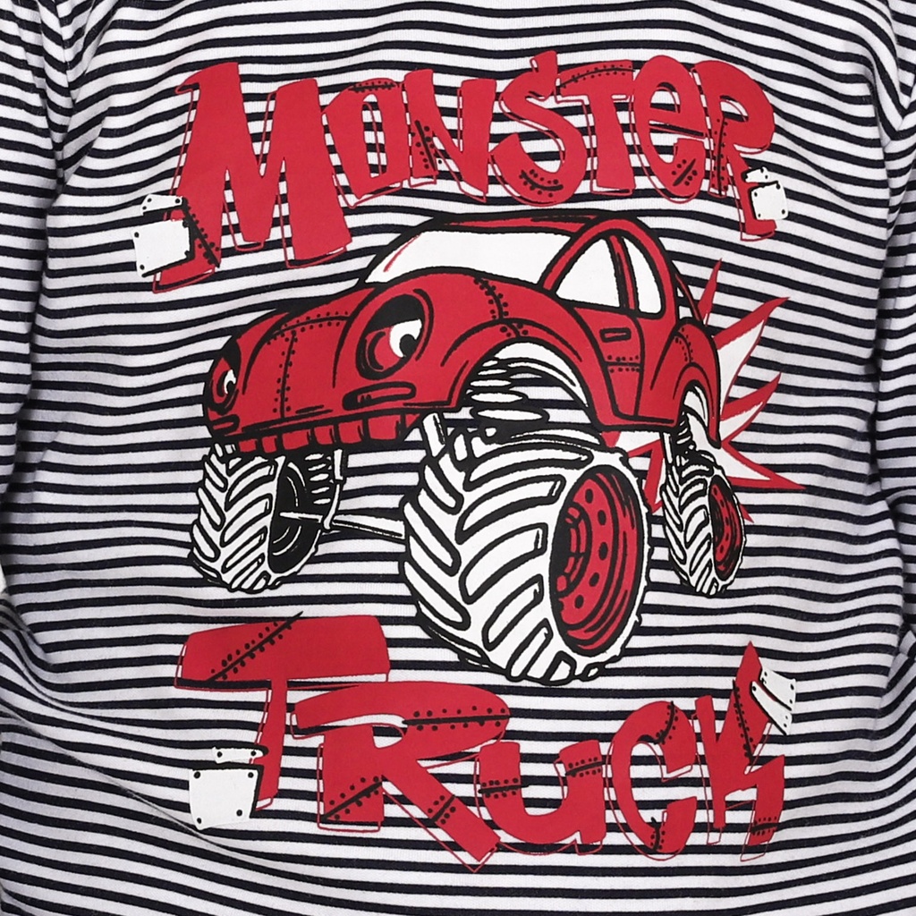 T-shirt bébé manches longues rayé MONSTER TRUCK