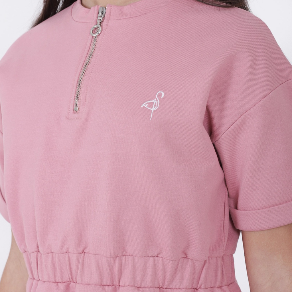 Robe fille manches courtes en molleton