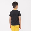 T-shirt garçon manches courtes col constraté et broderie