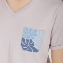 T-shirt crop femme manches courtes col V FLEUR