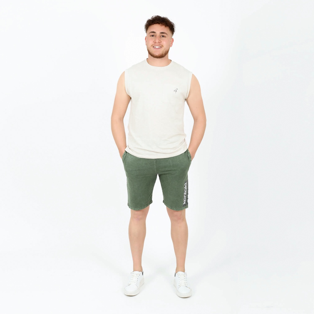 Short homme délavé en molleton