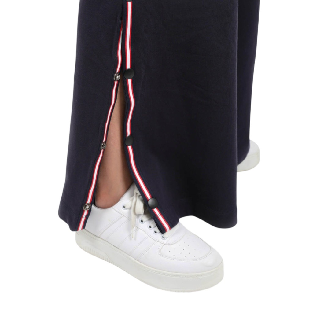 Jogger wide leg femme avec boutons pression