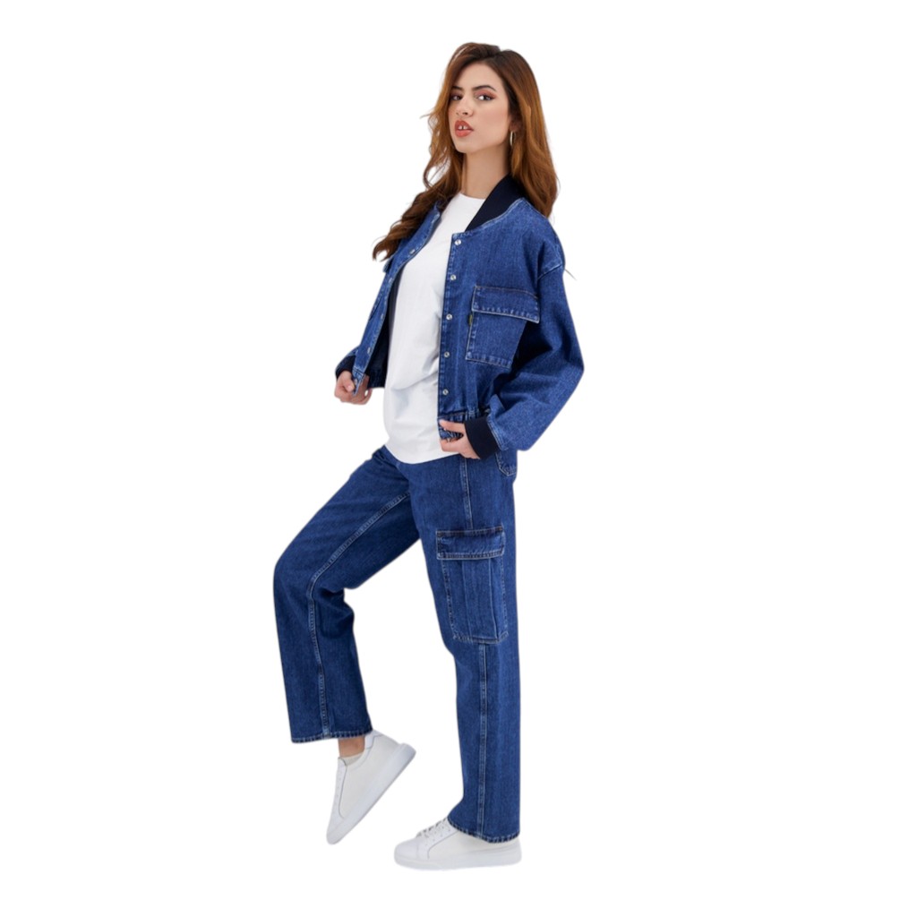 Workwear cropped jacket femme en jeans - WARD