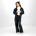 Zipped cropped jacket fille avec bas élastique