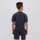 Sweat garçon manches courtes délavé avec logo