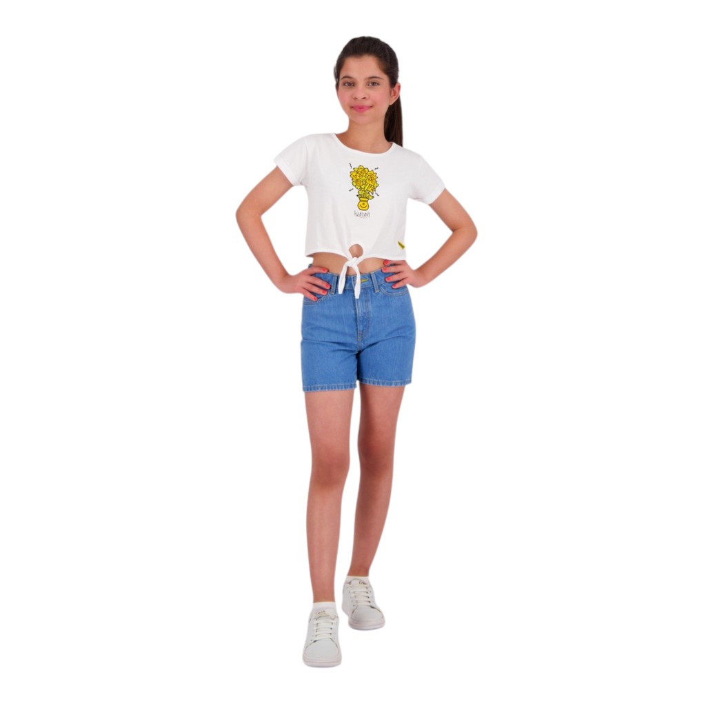 Short fille en jeans