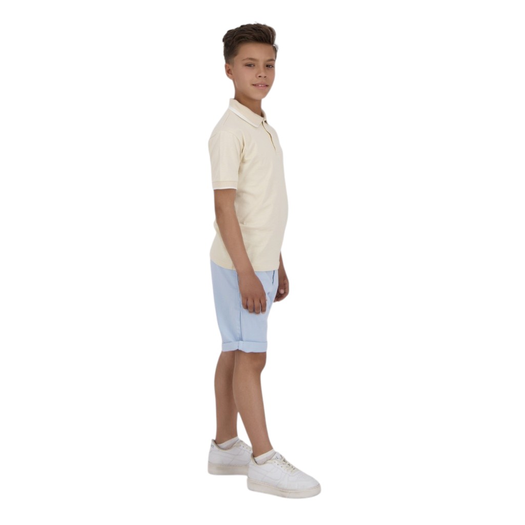 Polo garçon manches courtes en jersey avec broderie