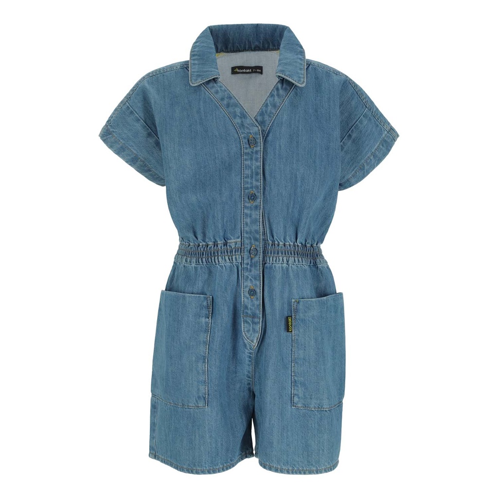 combi-short fluide fille en jeans