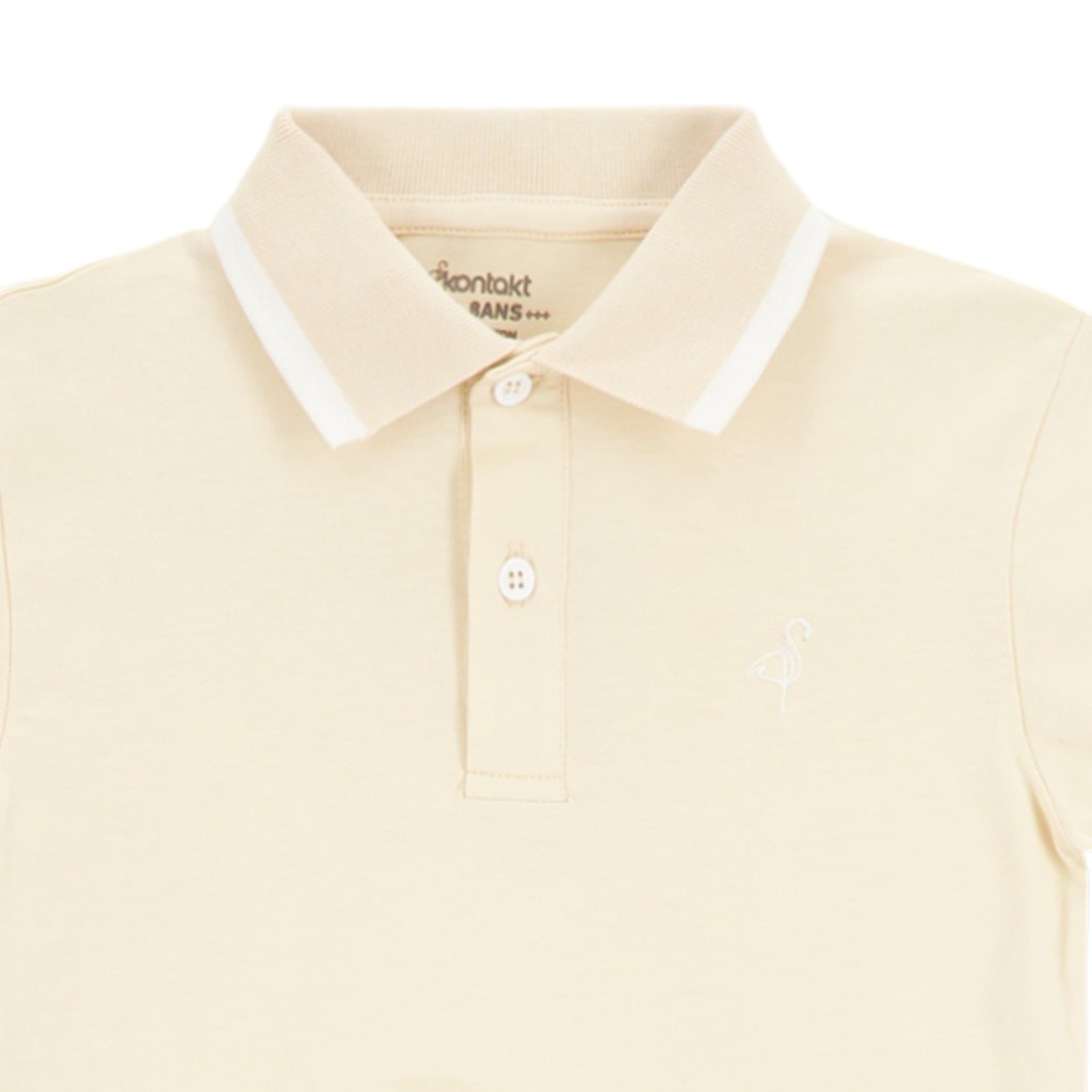 Polo garçon manches courtes en jersey avec broderie