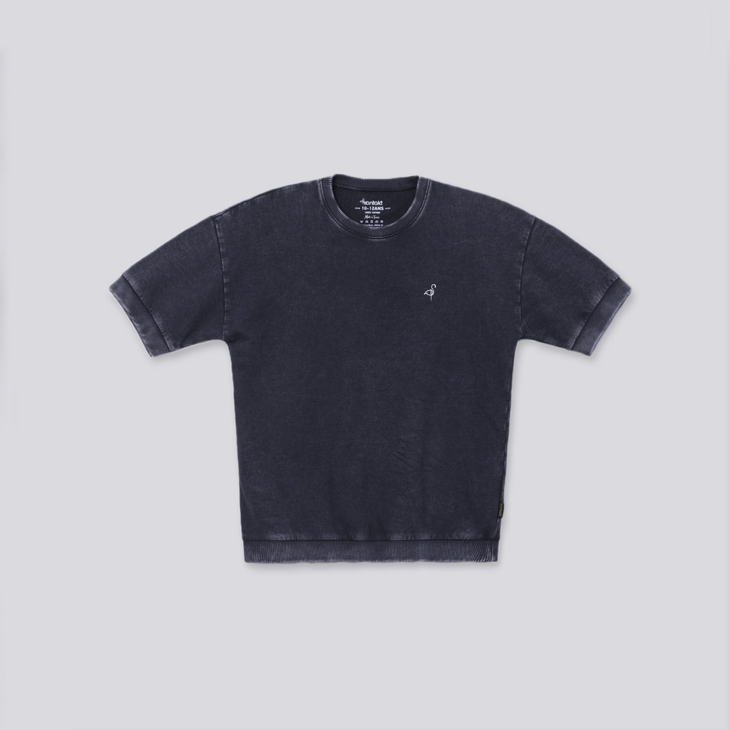 Sweat garçon manches courtes délavé avec logo