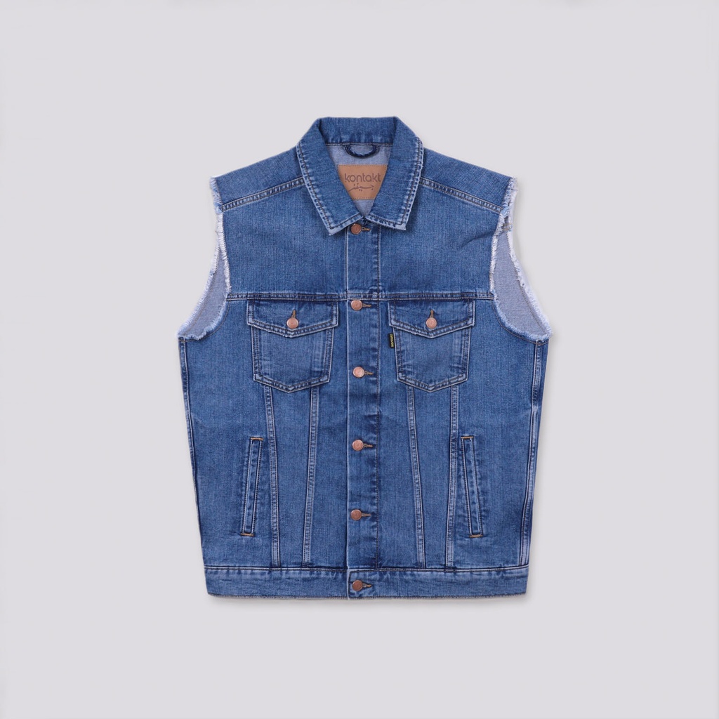 Regular jacket garçon sans manche en jeans