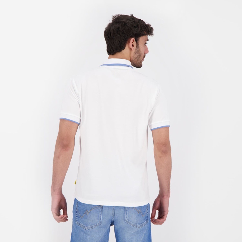 Polo homme manches courtes avec poche passepoilée