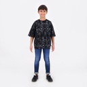 T-shirt oversized unisexe enfant manches courtes imprimé all over