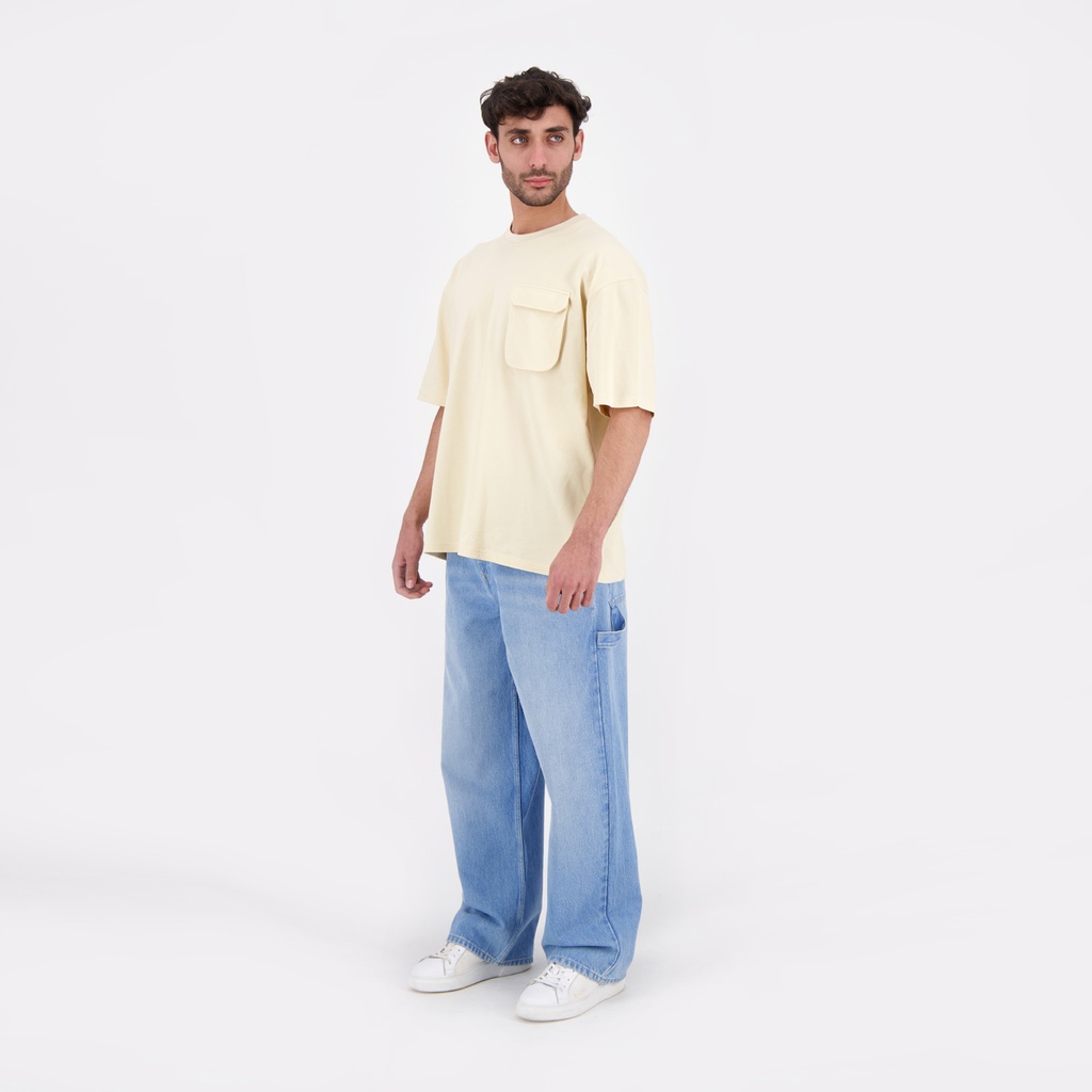 T-shirt oversized homme manches courtes avec poche soufflet