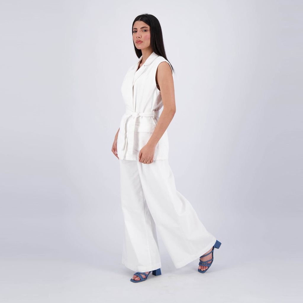 Blazer croisé femme sans manches-SAHAR