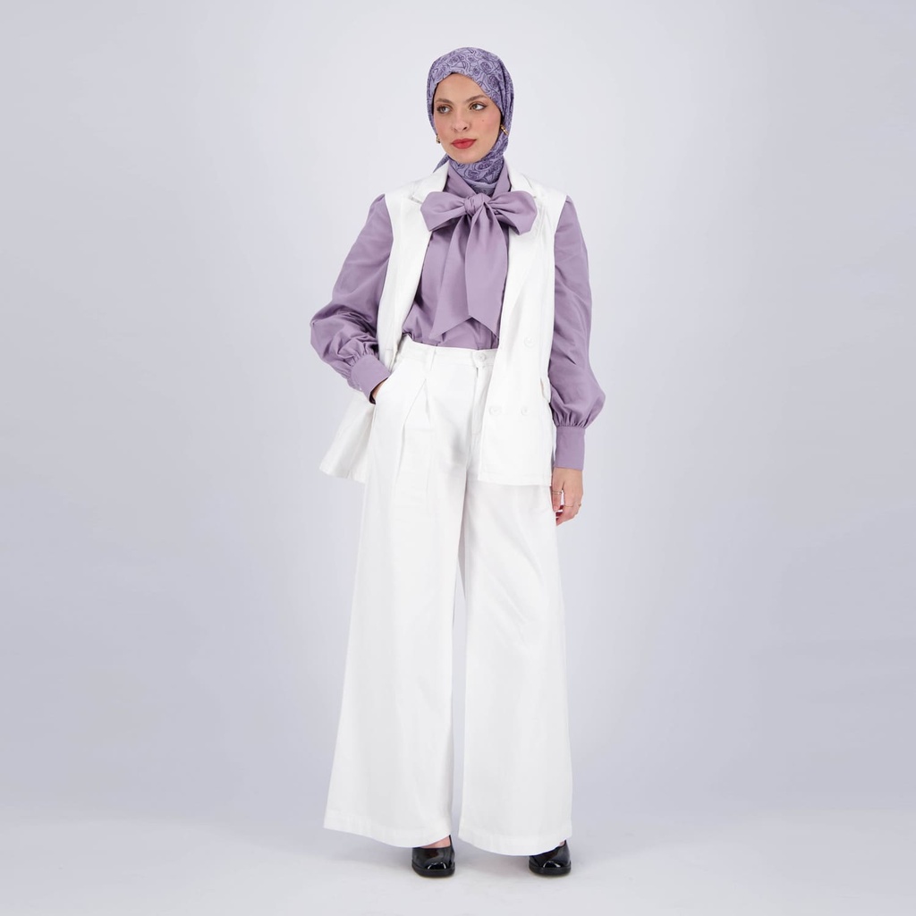 Blazer croisé femme sans manches-SAHAR