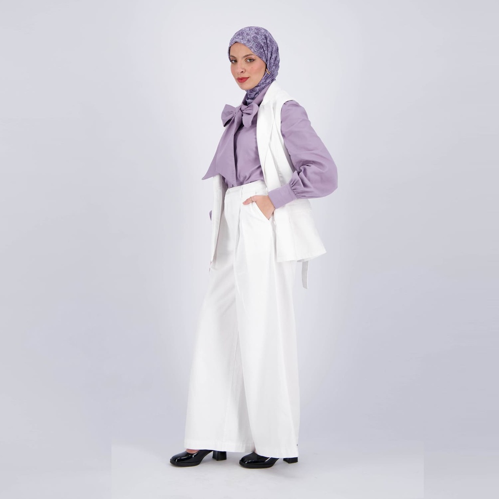 Blazer croisé femme sans manches-SAHAR