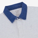 Polo homme manches courtes  avec col en denim