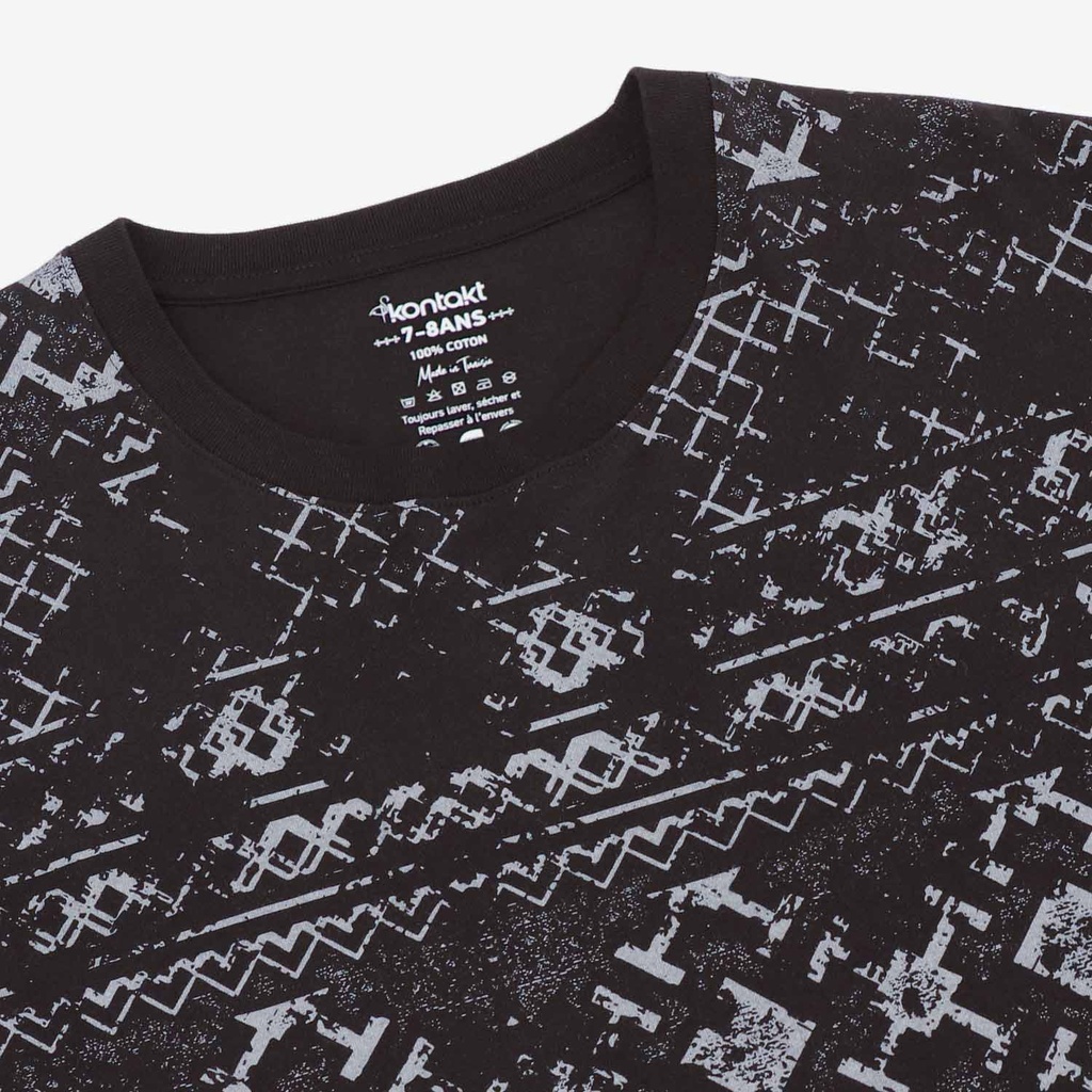 T-shirt oversized unisexe enfant manches courtes imprimé all over