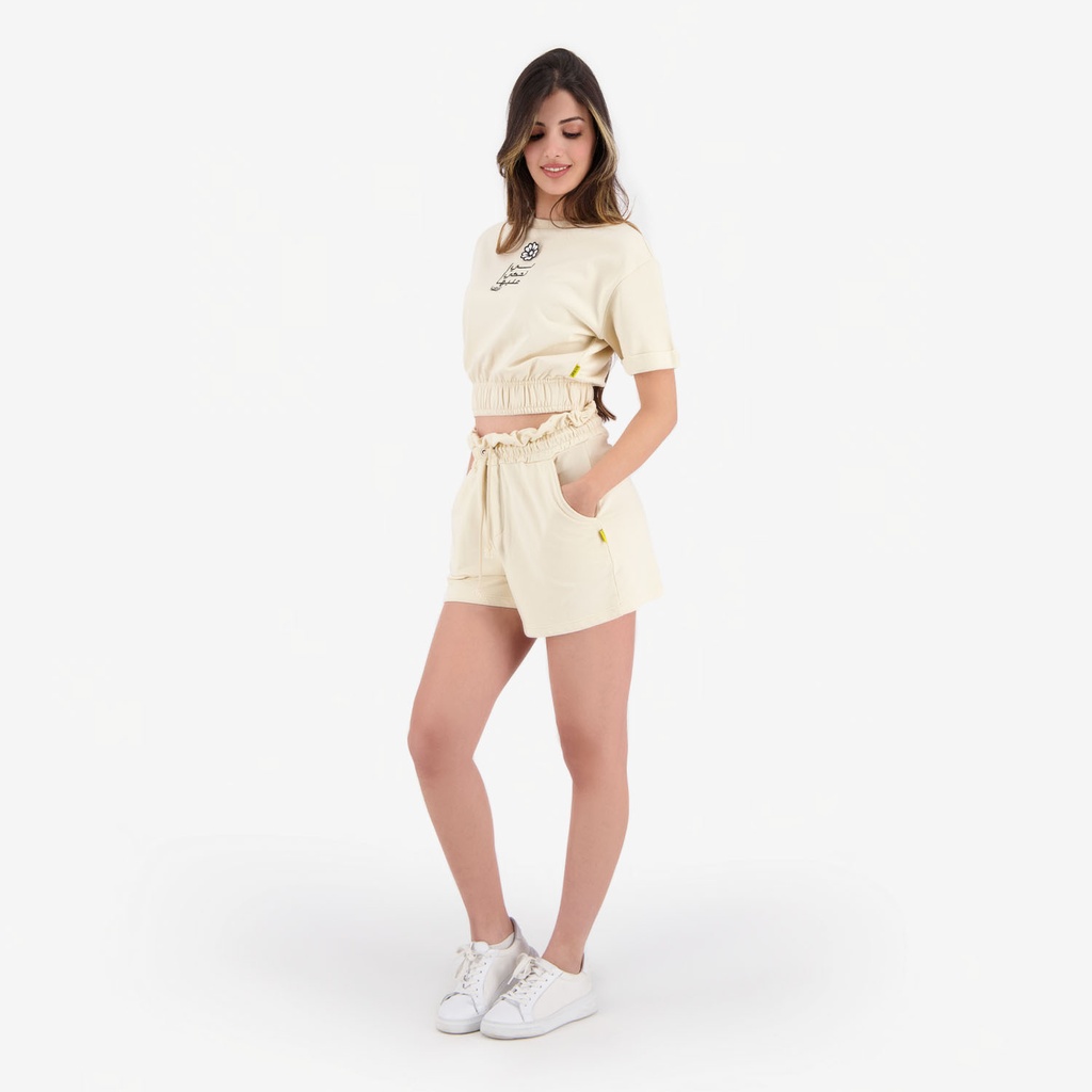 Sweat crop femme manches courtes  الوردة لي نحكي عليها