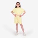 Sweat crop fille manches courtes avec détail élastique