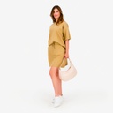 Sweat oversized femme manches courtes avec broderie