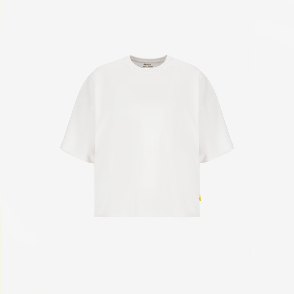 Sweat oversized femme manches courtes avec broderie