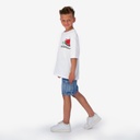 Bermuda cargo unisexe enfant en jeans avec rib