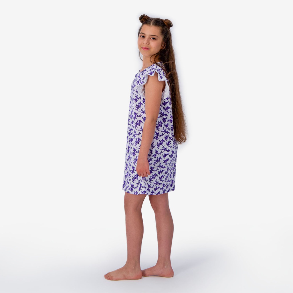 Robe de pyjama fille avec volant