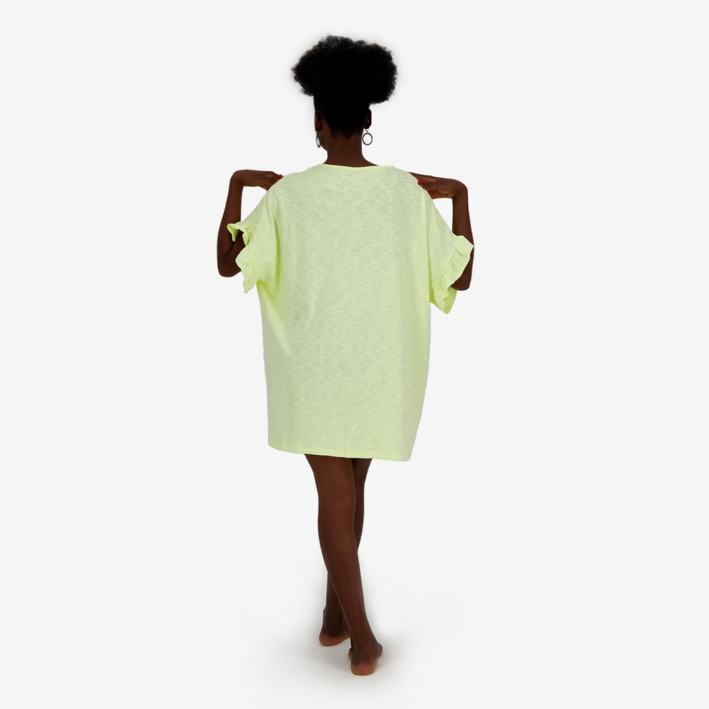 Robe de plage avec volant sur les manches