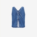 Top femme avec noeud sur le dos en jeans-TOUBA