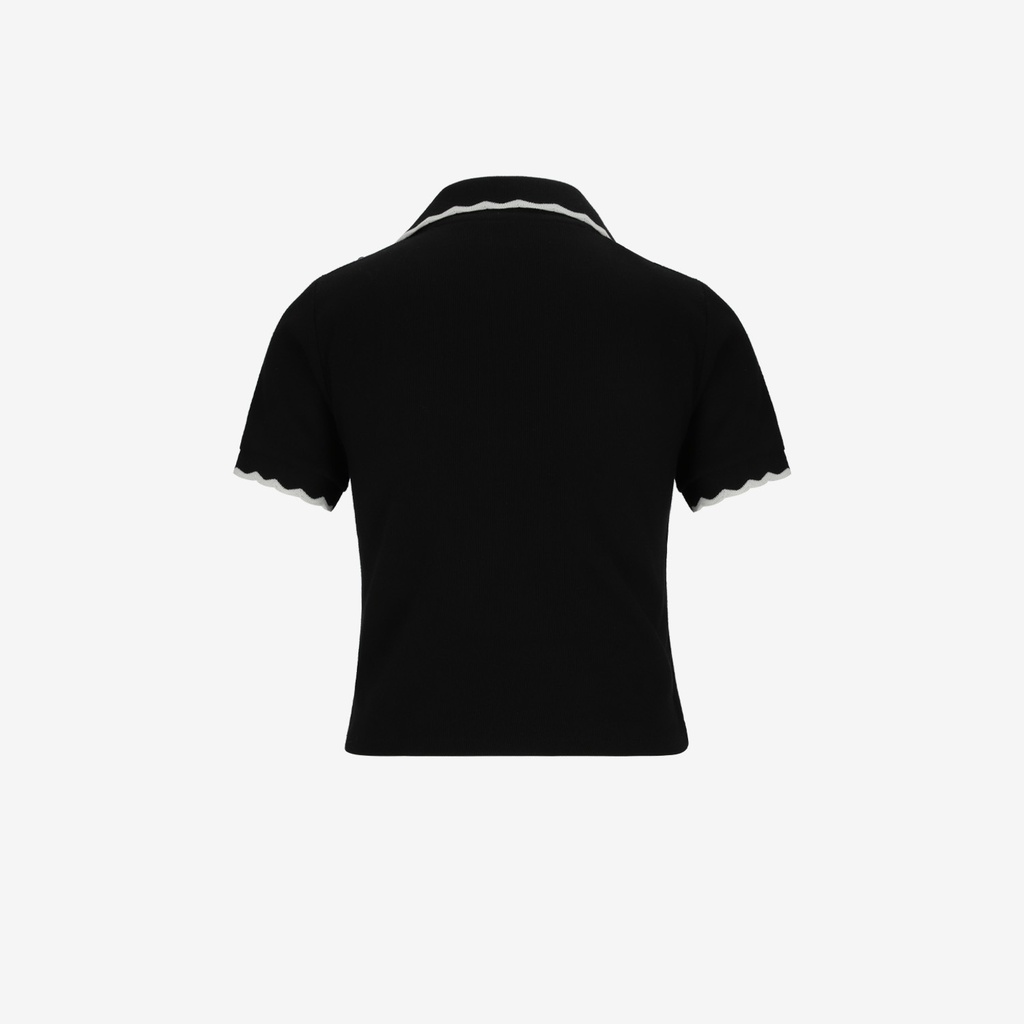 Polo côtelé femme manches courtes