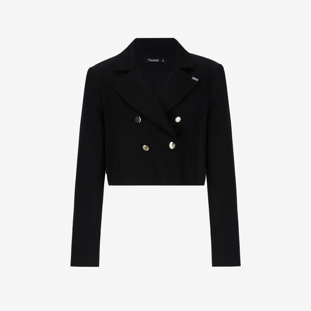 Blazer crop femme en chaine et trame