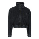 Zipped cropped jacket fille بَسكُوتة