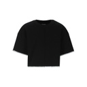 Sweat sur taille fille manches courtes  avec galant contrasté