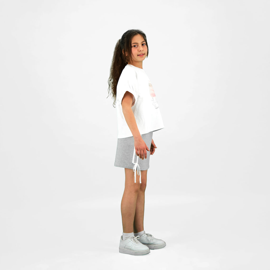 Jupe fille avec noeuds sur les côtés en molleton