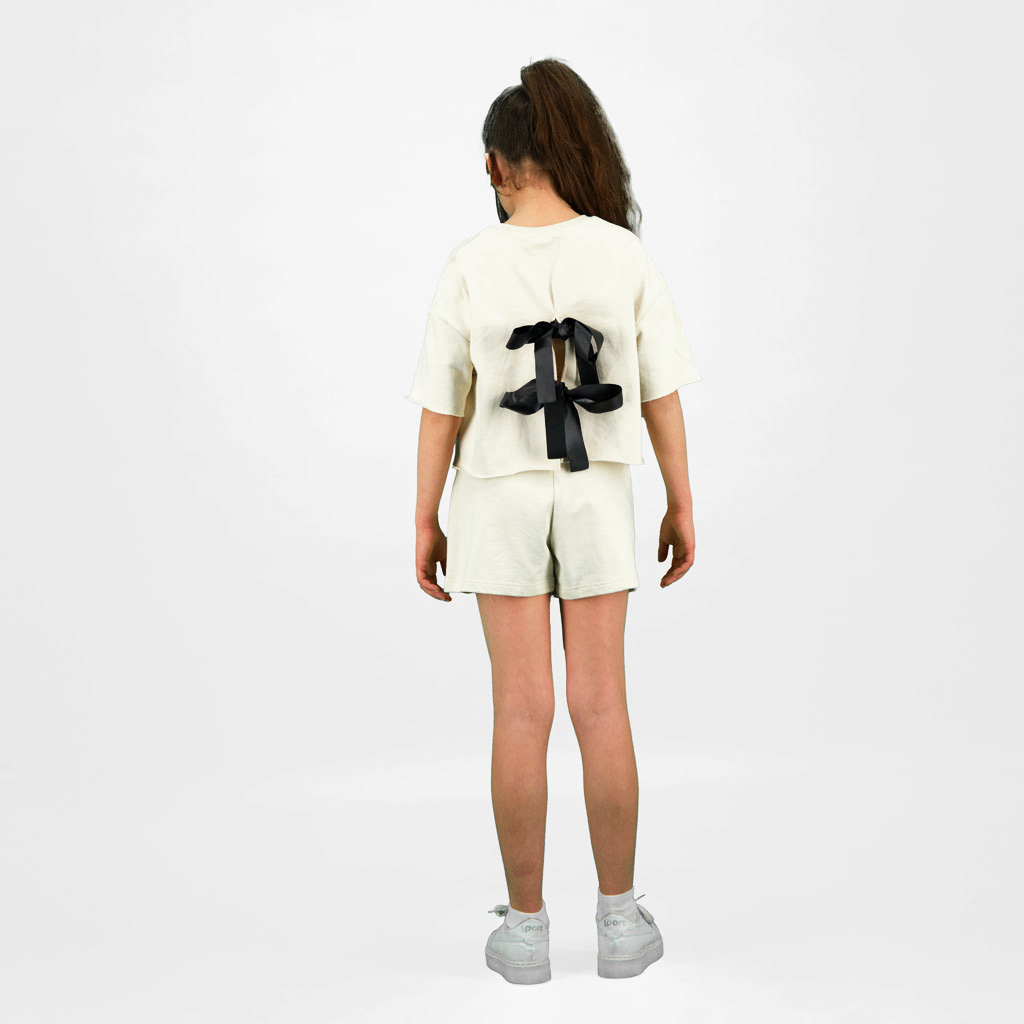 Sweat sur taille fille manches courtes avec pin up