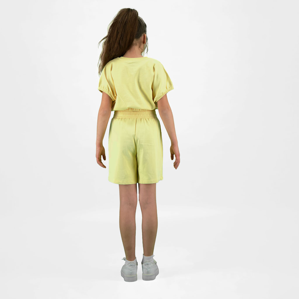 Sweat crop fille manches courtes avec détail elastique Boule De Glâce