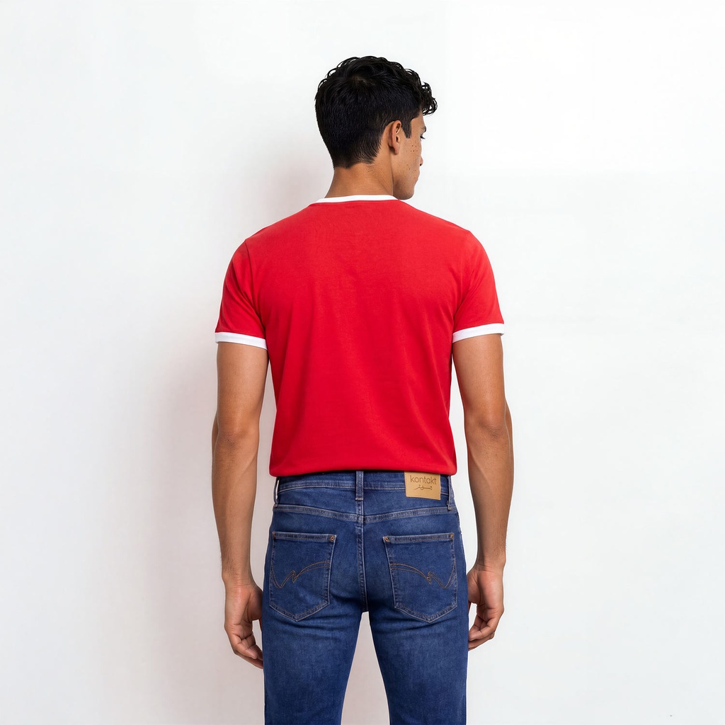 T-shirt unisexe manches  courtes contrasté  تونس تجمعنا