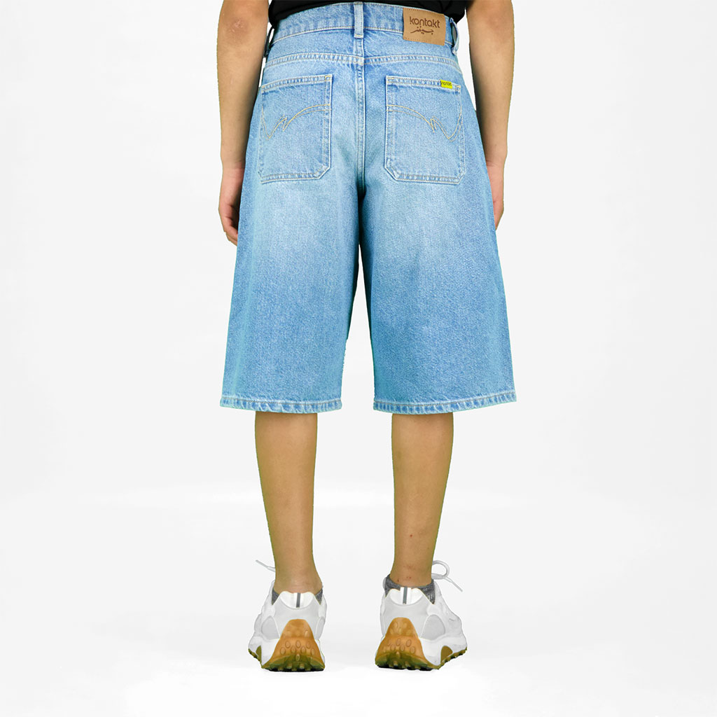Bermuda baggy unisexe enfant en jeans