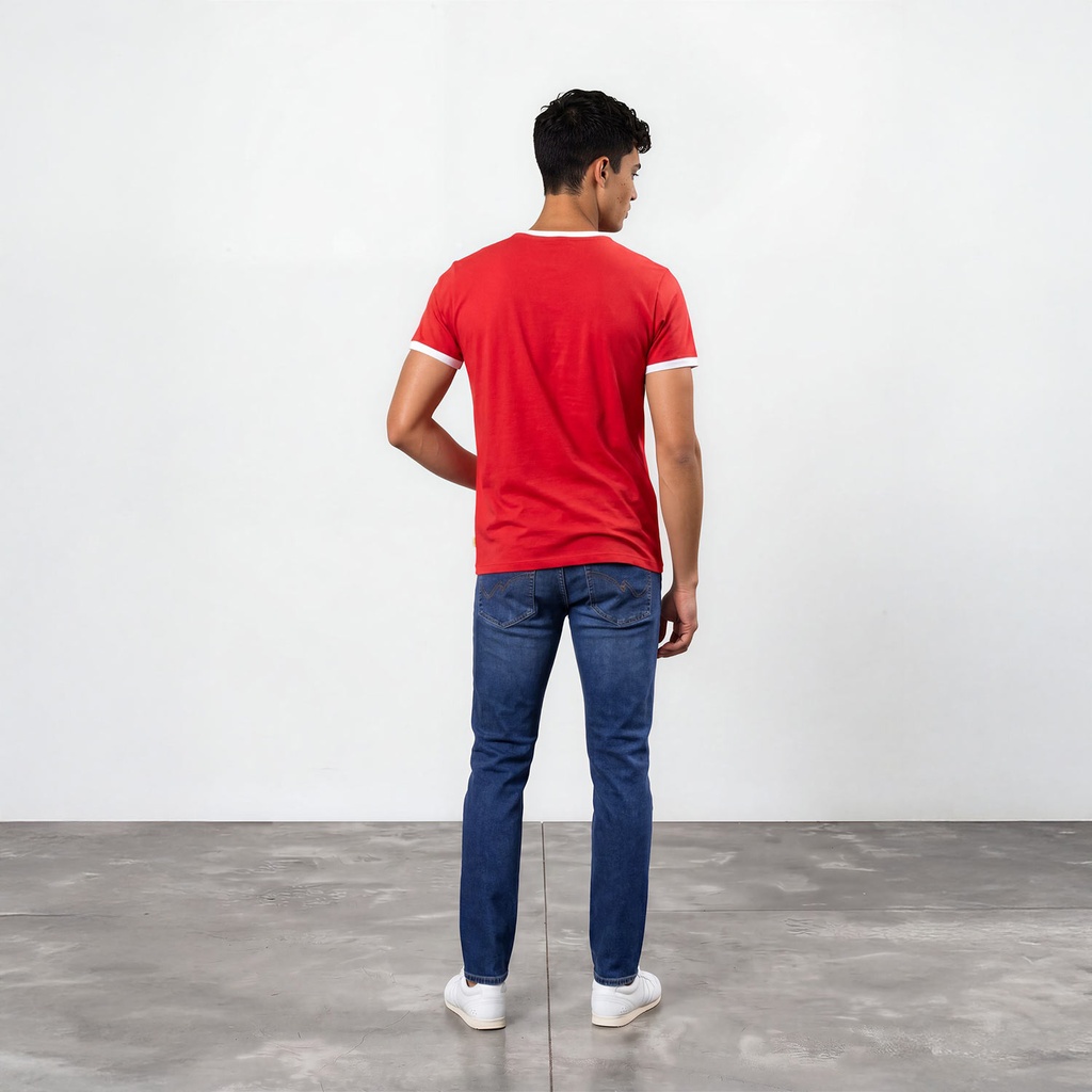 T-shirt unisexe manches  courtes contrasté  تونس تجمعنا