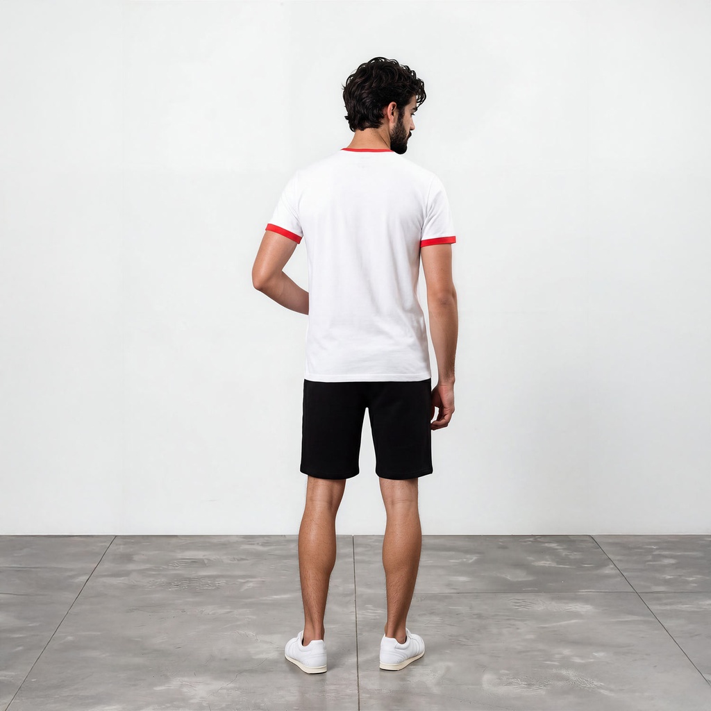T-shirt unisexe manches  courtes contrasté  نسور قرطاج ديما فالعلالي