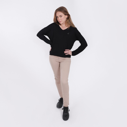 [01-010-01-025-K005-36] Pantalon slim femme taille haute (Beige, 36)