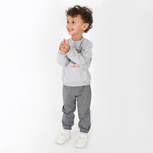 [05-010-01-021-K027-12M] Jogger bébé en molleton (Gris Foncé, 12M)