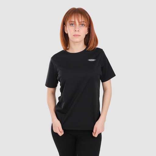 [05-010-02-105-K040-34] T-shirt de sport femme manches courtes avec logo (Noir, 34)
