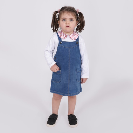 [05-010-17-009-K159-12M] Robe salopette bébé en jeans (Jeans  Clair, 12M)