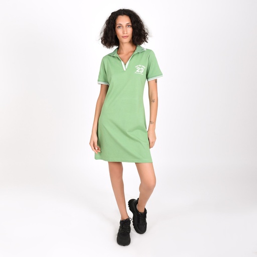 [05-010-17-RF0200-K054-L] Robe polo femme (Vert, L)